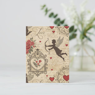 Carte Postale Motif romantique de vintage Cupid (6)