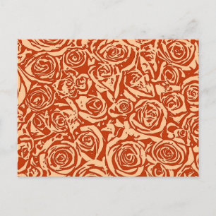 Carte Postale Motif Rose Abstrait moderne, Mandarin Orange