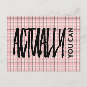 Carte Postale Motif rose Plaid En Fait Vous Pouvez Citer Positif