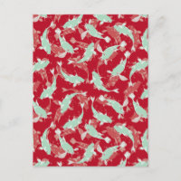 Motif rouge et vert - Koi Fish