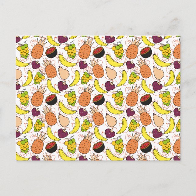 Carte Postale Motif sans couture de fruits | Motif de surface de (Devant)