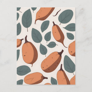Carte Postale Motif sans couture de patate douce