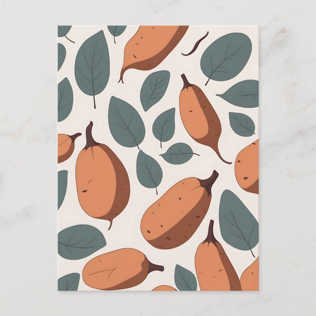 Carte Postale Motif sans couture de patate douce (Devant)