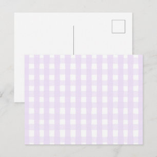 Carte Postale Motif sans couture en gingham lilas, carreaux pein