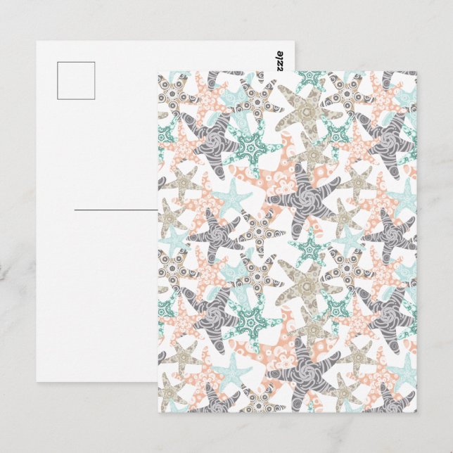 Carte postale Motif sans fil Starfish (Devant / Derrière)