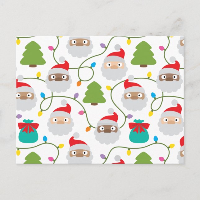 Carte Postale Motif Santa Clauses (Devant)
