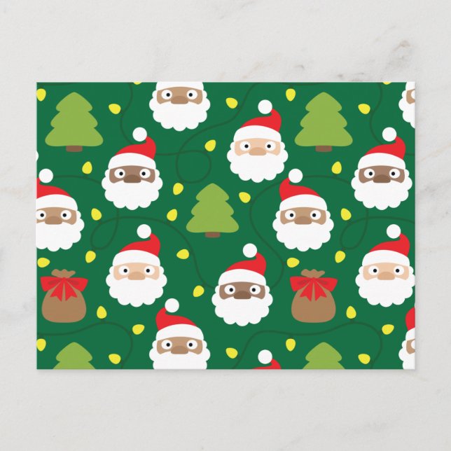 Carte Postale Motif Santa Clauses (Devant)