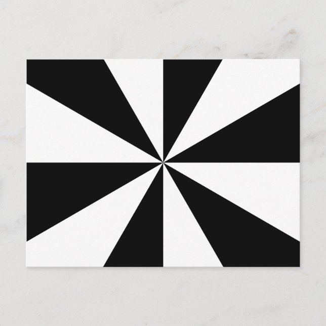 Carte Postale Motif Soleil Noir et Blanc (Devant)