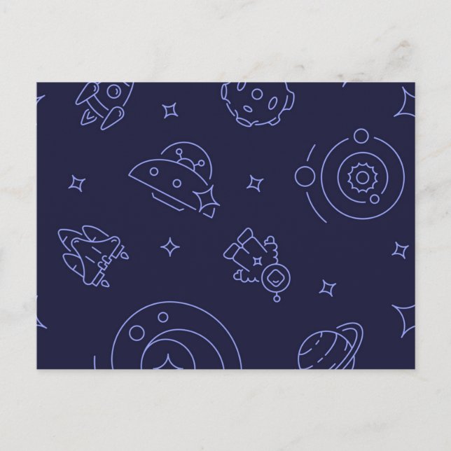 Carte Postale Motif spatial (Devant)
