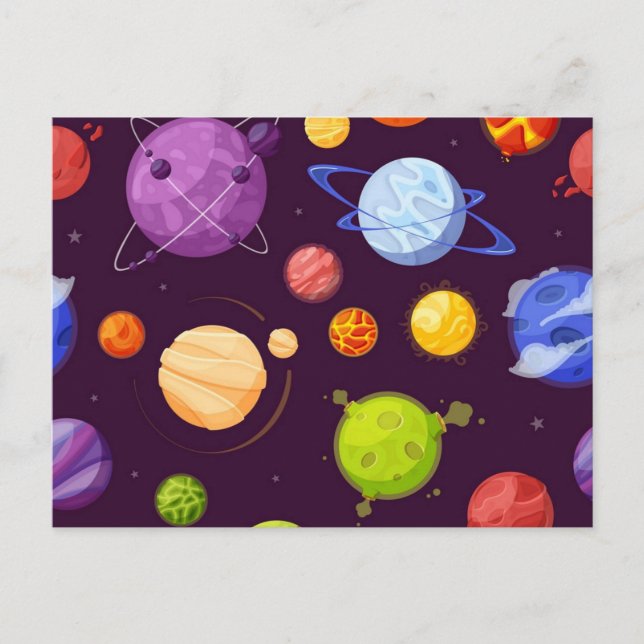 Carte Postale Motif spatial (Devant)