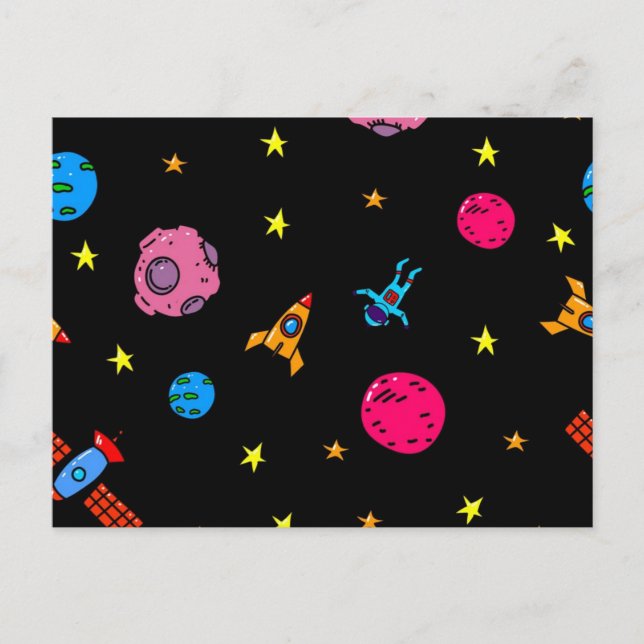 Carte Postale Motif spatial (Devant)