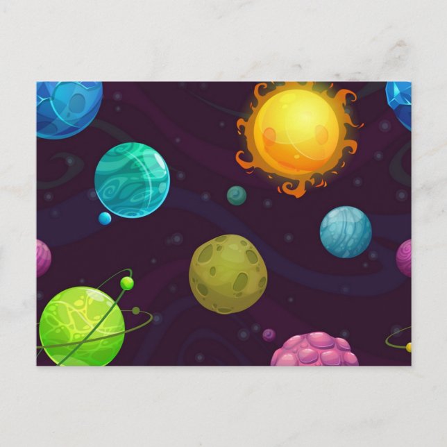 Carte Postale Motif spatial (Devant)