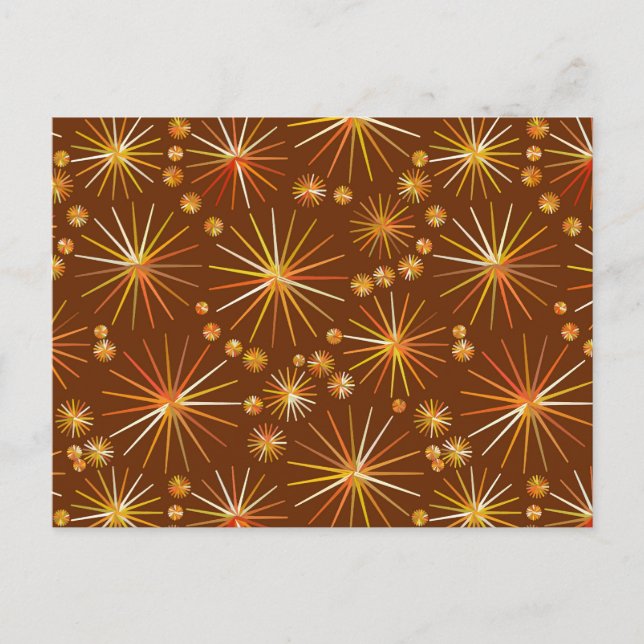 Carte Postale Motif Spoutnik du milieu du siècle, Brown au choco (Devant)