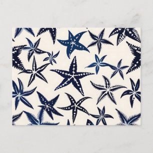 Carte Postale Motif stylo Starfish en bleu