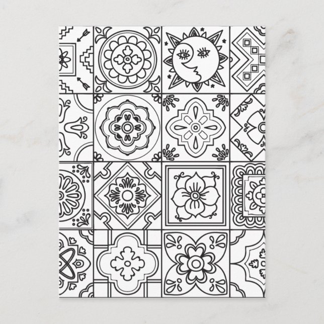 Carte Postale Motif Talavera inspiré (Devant)
