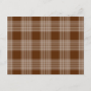 Carte Postale Motif Tartan Brown et blanc
