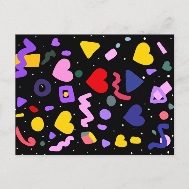 Carte Postale Motif tendance années 80 (Devant)