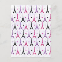Motif Tour Eiffel rose et violet