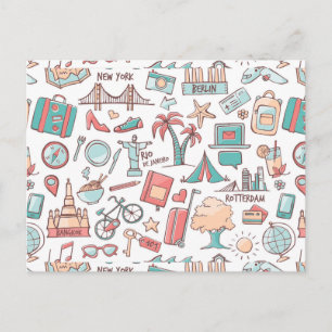 Carte Postale Motif touristique Pastel