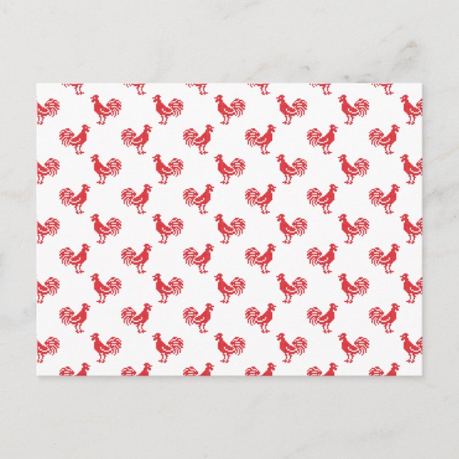 Carte Postale Motif transparent Red Roosters (Devant)