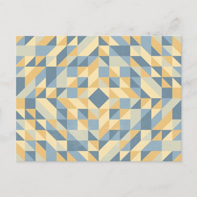 Carte Postale Motif triangle gris jaune (Devant)