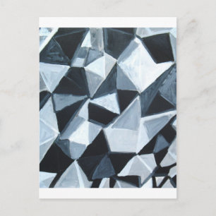 Carte Postale Motif triangle irrégulier en noir et blanc