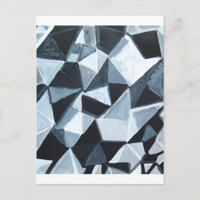 Carte Postale Motif triangle irrégulier en noir et blanc (Devant)