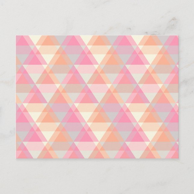 Carte Postale Motif triangle rose moderne (Devant)