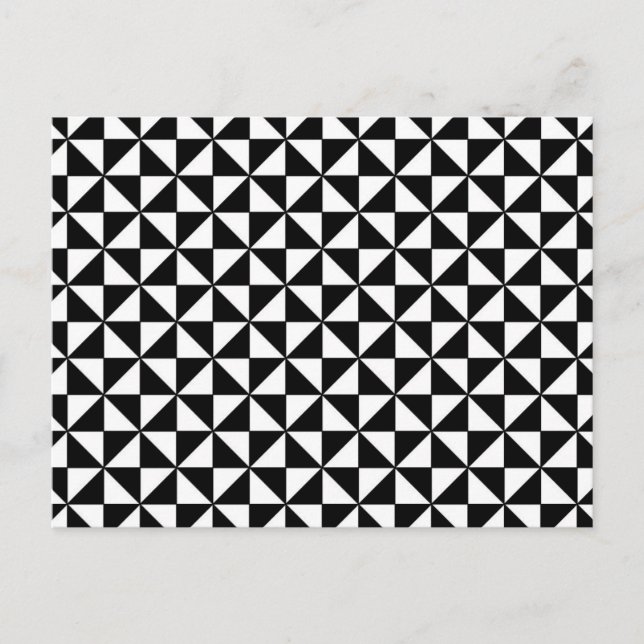 Carte Postale Motif triangles noir et blanc (Devant)