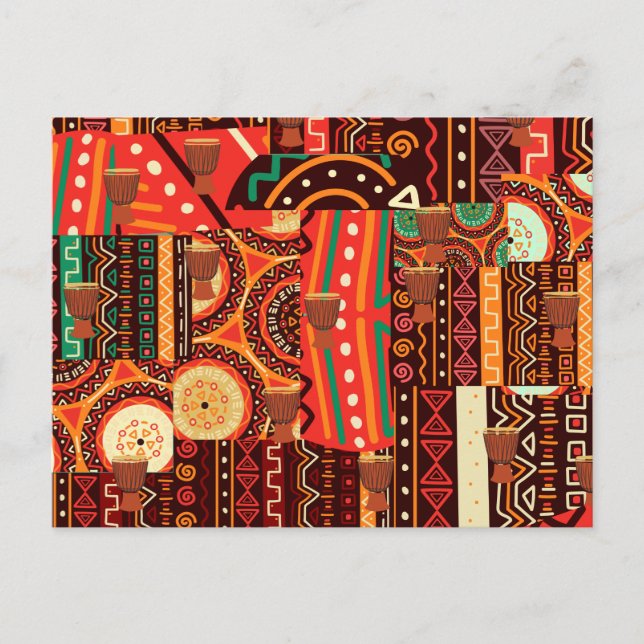 Carte Postale Motif tribal Afrocentrique Kente (Devant)