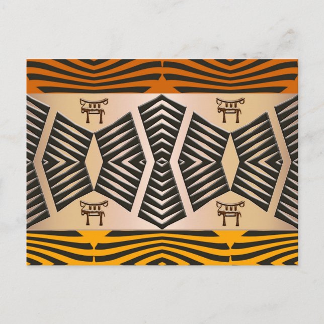 Carte Postale motif tribal d'afrique ethnique (Devant)
