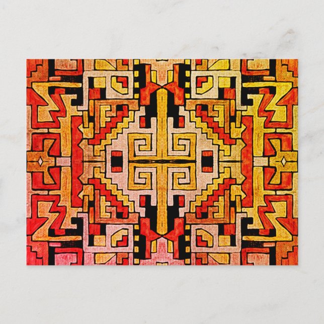 Carte Postale Motif Tribal/Ethnique Géométrique (Devant)