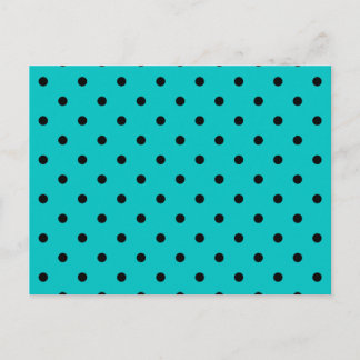 Carte Postale Motif turquoise et noir Polka Dot.