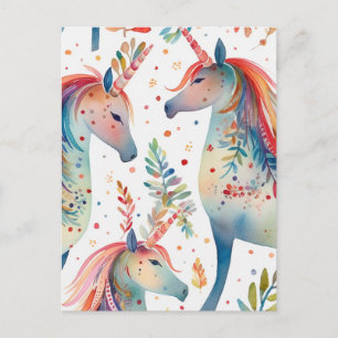 Carte Postale Motif Unicorn