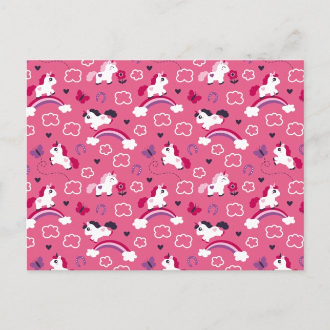 Carte Postale Motif Unicorns mignons (Devant)