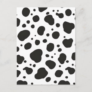 Carte Postale Motif Vache Noir Blanc