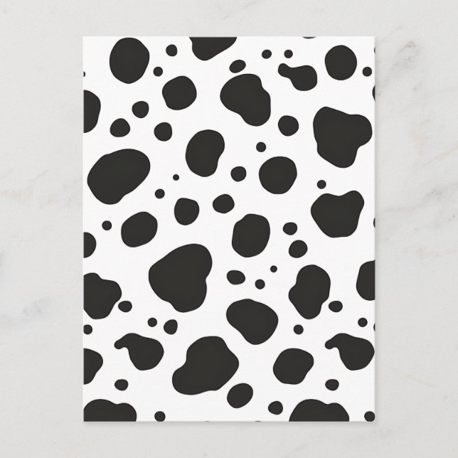 Carte Postale Motif Vache Noir Blanc (Devant)