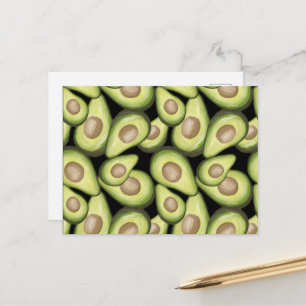 Carte Postale Motif Vegan Avocado frais et gourmand