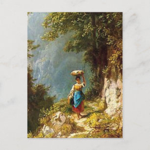 Carte Postale Motif vintage - Dairymaid - Spitzweg