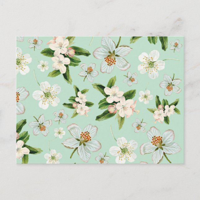 Carte Postale Motif vintage de fleurs de printemps (Devant)