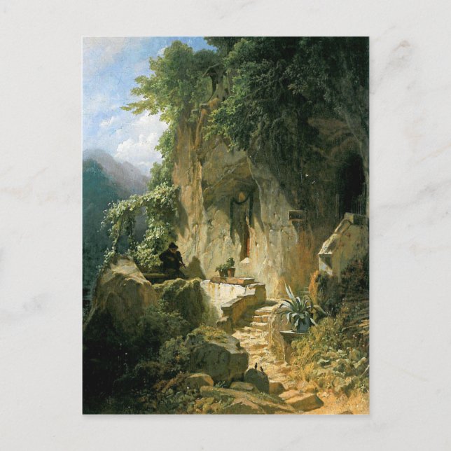 Carte Postale Motif vintage - Hermite avec Violon (Devant)
