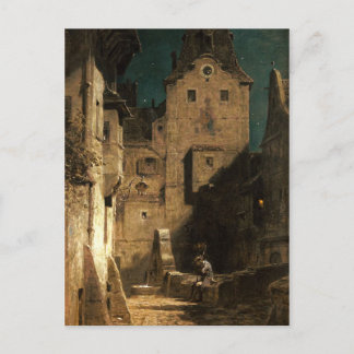 Carte Postale Motif vintage - nuit couchée - Spitzweg