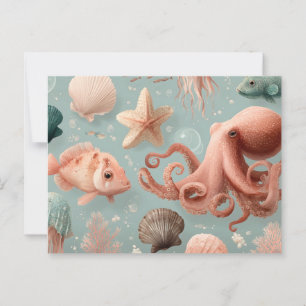 Carte Postale Motif Whimsical Marine