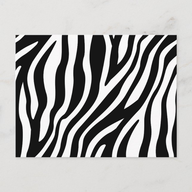 Carte Postale Motif Zebra Print Black and White Stripes (Devant)