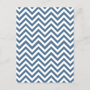 Carte Postale Motif Zigzag bleu et blanc