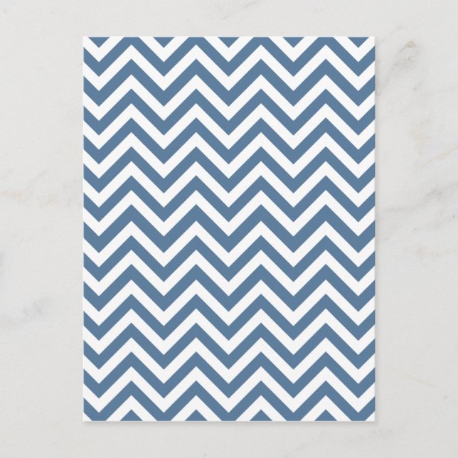 Carte Postale Motif Zigzag bleu et blanc (Devant)