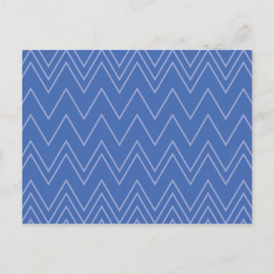 Carte Postale Motif zigzag bleu, moderne, simple, cool et tendan