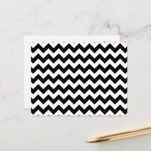 Carte Postale Motif Zigzag noir et blanc, Motif Chevron