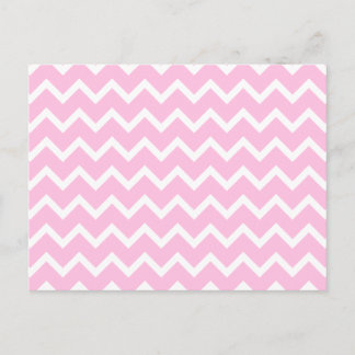 Carte Postale Motif Zigzag rose pâle et blanc.