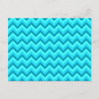 Carte Postale Motif zigzag turquoise et sarcelle.